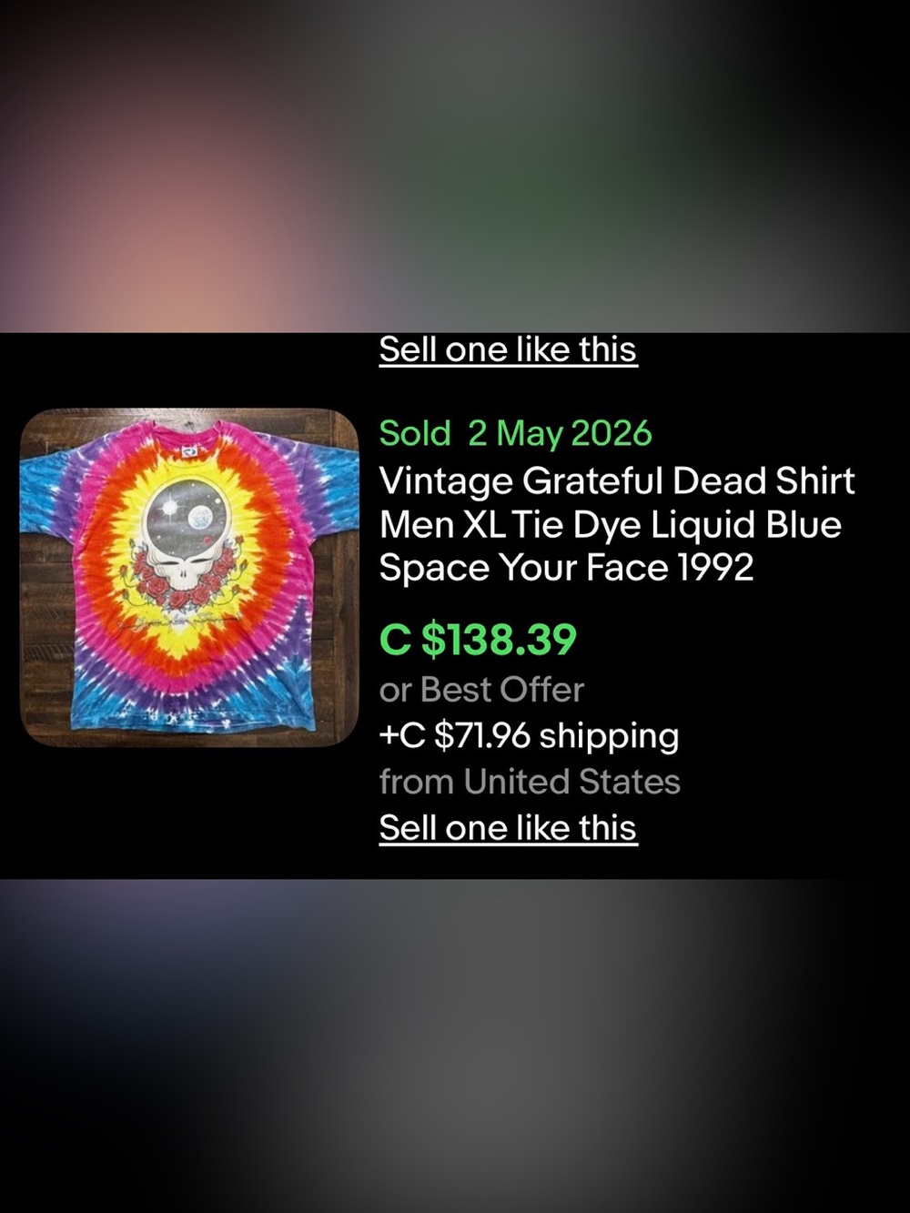 Vintage Grateful Dead T-Shirt / 1992 / Space Your Face / XL / Single Stitch - Picture 10 of 11